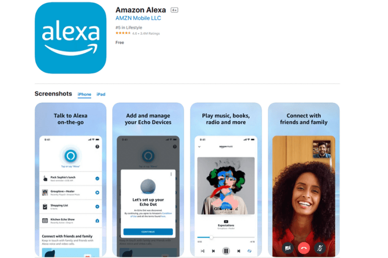 Die Amazon Alexa App im App-Store